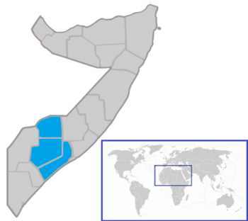 موقع ولاية جنوب غرب في الصومال.