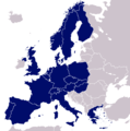 1993 (19 members): Czech Republic and Slovakia join (2008 borders)