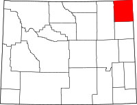 Map of Wyoming highlighting كورك