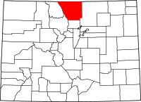 Map of Colorado highlighting لاريمير