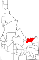 Map of Idaho highlighting كلارك