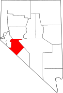 Map of Nevada highlighting مينيرال