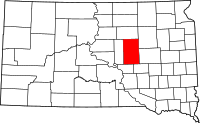 Map of South Dakota highlighting هاند