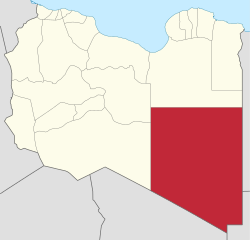 Map of Libya with Kufra district highlighted