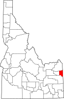 Map of Idaho highlighting تيتون