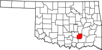 Map of Oklahoma highlighting كوال