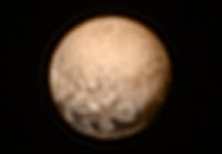 July 2015: Pluto image (color) viewed by New Horizons.