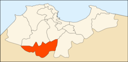 Map of Algiers Province highlighting Birtouta District
