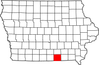 Map of Iowa highlighting أبانوز
