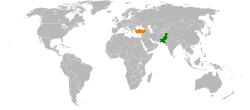 Map indicating locations of پاكستان and تركيا