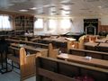 Interior of a "caravan shul" (synagogue housed in a trailer-type facility) in Neve Yaakov, Jerusalem, Israel.