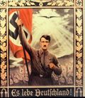 ملصق نازي يصور أدولف هتلر. النص: "تحيا ألمانيا!"