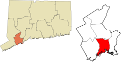 Bridgeport's location within the Greater Bridgeport Planning Region and the state of Connecticut