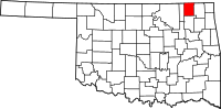 Map of Oklahoma highlighting نوواتا