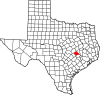 State map highlighting Burleson County