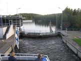 On a boat in a lock on Saimaa Canal