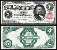 $5 Silver Certificate, Series 1891, Fr.267, depicting Ulysses Grant