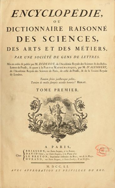 ملف:Encyclopedie de D'Alembert et Diderot - Premiere Page - ENC 1-NA5.jpg