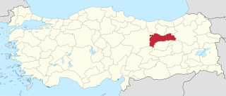 موقع محافظة إرزنجان في تركيا