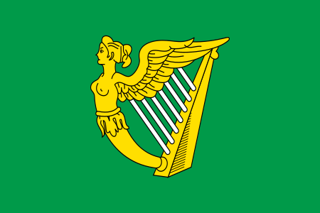 ملف:Green harp flag of Ireland 17th century.svg