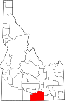 Map of Idaho highlighting كاسيا