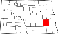 Map of North Dakota highlighting بارنز