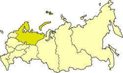 موقع المنطقة الاقتصادية الشمالية في روسيا.