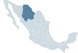 موقع ولاية چي‌واوا في المكسيك
