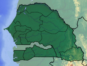 Map showing the location of منتزه نيوكولو كوبا الوطني Niokolo-Koba National Park