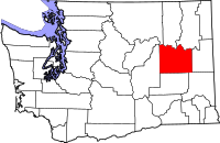 Map of Washington highlighting لينكون