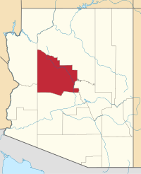 Map of Arizona highlighting يافاباي