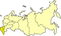 موقع منطقة شمال القوقاز الاقتصادية في روسيا.