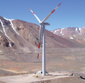Highest-situated wind turbine, at the Veladero mine in San Juan Province, الأرجنتين