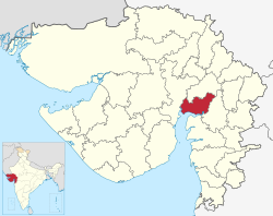 Location of district in Gujarat