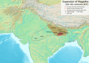 Expansion of the Magadha state in the 6th-4th centuries BCE.