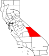 State map highlighting Inyo County