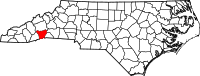 Map of North Carolina highlighting هينديرسون