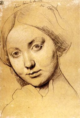 Study for the portrait of the Vicomtesse d'Haussonville (circa 1844)
