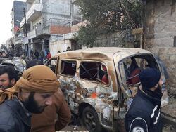 موقع انفجار أعزاز، 31 يناير 2021.