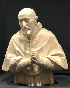 Bust of Cardinal Roberto Bellarmine by Bernini on display at Fairfield University Art Museum.jpg