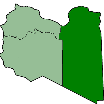 موقع برقة في ليبيا.