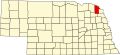 State map highlighting Dixon County