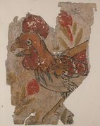 10th-11th century illustration of rooster, Fustat, Metropolitan Museum of Art