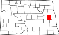 Map of North Dakota highlighting ستيلي