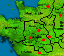 خريطة ملونة لشمال فرنسا وقت ميلاد ستفن
