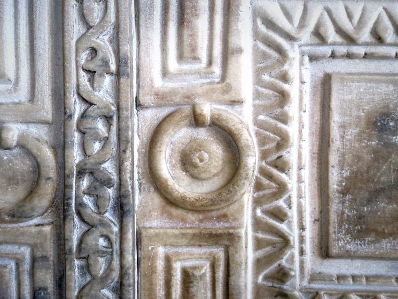 ملف:Detail of Sculptural Relief on the Marble Door of the Hagia Sophia in Istanbul, Turkey.jpg