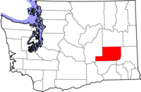 Map of Washington highlighting ادمز
