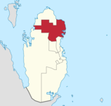 Map of Qatar with Al Khor highlighted