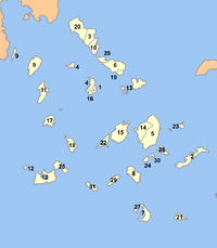 Location of كيكلادس Cyclades بلديات المحافظة