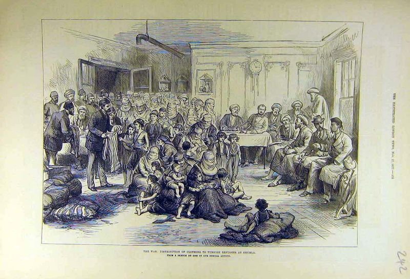 ملف:Distribution Clothing Turkish Refugees 1877.jpg